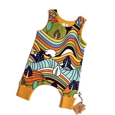 Organic Retro Hills Romper 6-9 Months Organic Retro Hills Romper 6-9 Months