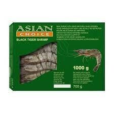 Asian Choice Black Tiger Prawns HOSO 21/30 1kg