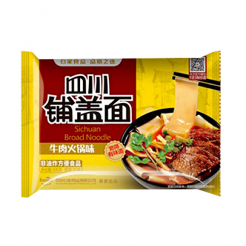 BJ Sichuan Broad Noodles -Beef Flavour 120g
