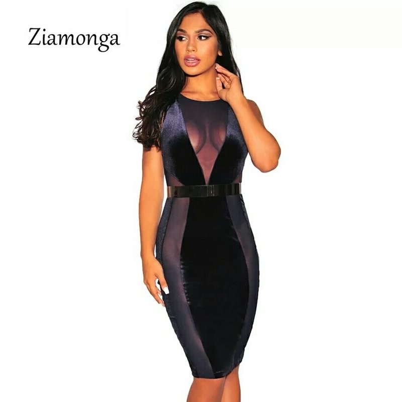 Femmes Élégante Robe de Soirée velours 