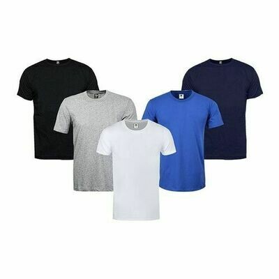Pack Of 5 Round Neck Plain T-Shirts - Multicolour