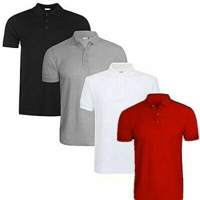 4-In-1 Quality Men&#39;s Polo T-Shirts - Grey/White/Black/Red
