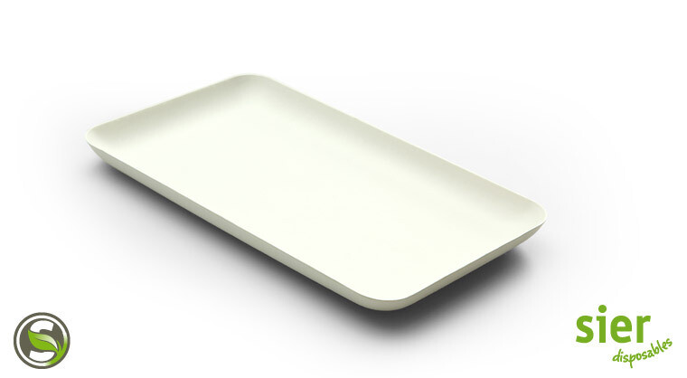 Bagastro bord rechthoekig 20x12cm, verpakt per 40 stuks