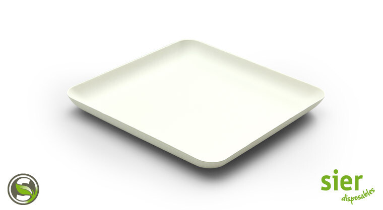 Bagastro bord vierkant 16cm, verpakt per 480 stuks