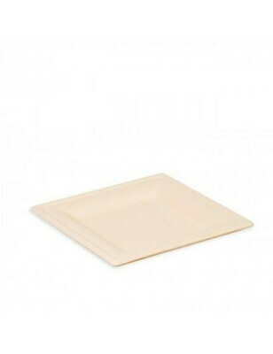 Bagasse bord "Karo" 20x20x1,5cm bruin, verpakt per 50 stuks