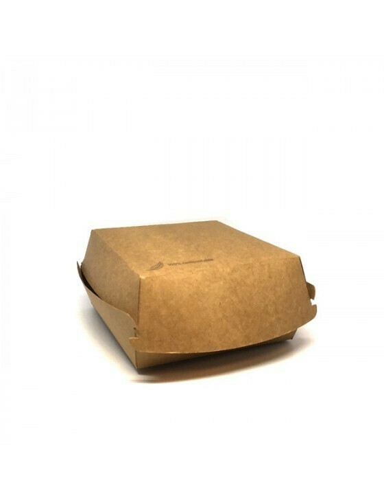FSC® kraft hamburgerbox 11,6x12x7cm, verpakt per 600 stuks