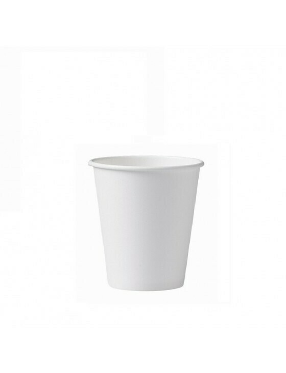 Karton/PLA koffiebeker 7oz/210ml/7,2cm Ø wit, verpakt per 2000 stuks