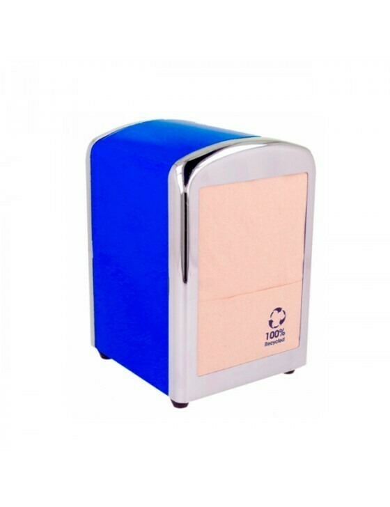 Servet dispenser voor mini servet blauw RVS,
verpakt per stuk