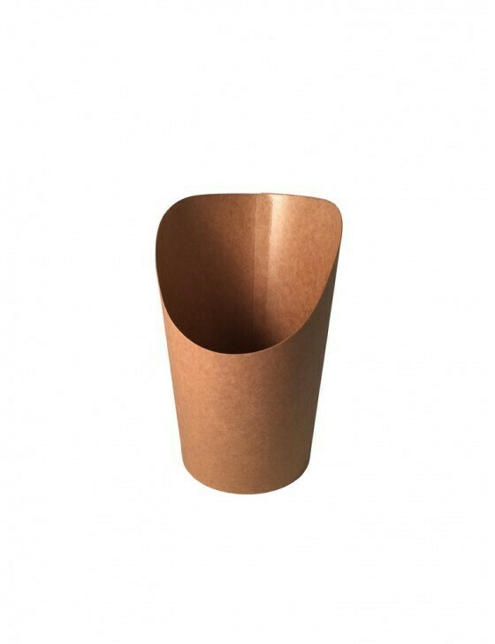 FSC® kraft/PLA coated scoop cup 6cm Ø x 11,8cm, verpakt per 50 stuks