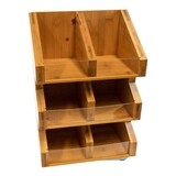 Bamboe organizer thee/melk/suiker 6-vaks 28x18x40cm, verpakt per stuk