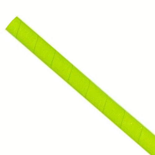 Papieren rietjes 0,6x20cm neongroen, verpakt per 500 stuks