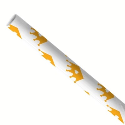 Premium papieren buigrietjes 0,6x20cm oranje kroontje, verpakt per 5000 stuks