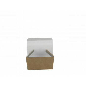 Papieren snackbakjes "Basic" Kipnuggetbakje, bruin/wit karton, verpakt per 250 stuks