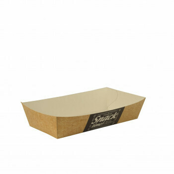 Snackbakje A13 karton (Good Food) | 15 cm x 7 cm x 3,5 cm. verpakt per 750 stuks