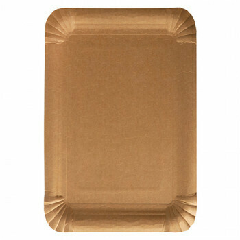 Schaaltjes, karton 'pure' rectangular 18 cm x 26 cm bruin, verpakt per 500 stuks