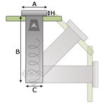 Kunststof bekerdispenser inbouw BD142/143, verpakt per stuk