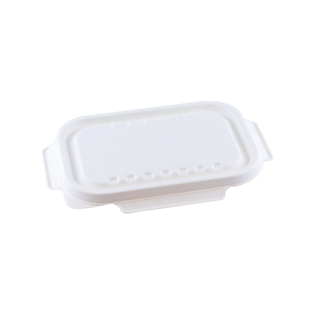 Bagasse deksel wit voor maaltijdbak 850ml/1000ml, verpakt per 125 stuks