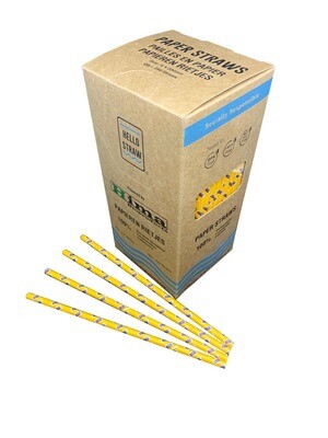 Premium papieren rietjes 0,6x20cm Chocomel, verpakt per 5000 stuks