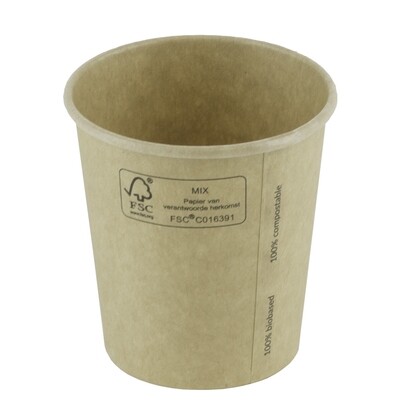 Milkshakebeker bamboepapier/PLA 12oz/360ml Ø 9cm, verpakt per 1000 stuks