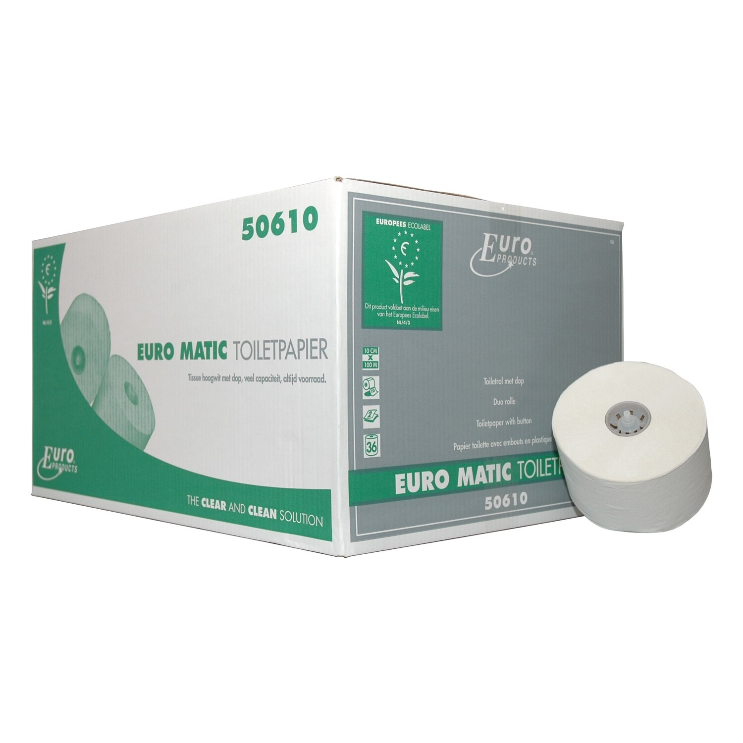 P50610 Euro recycled tissue met dop, verpakt per 36 stuks