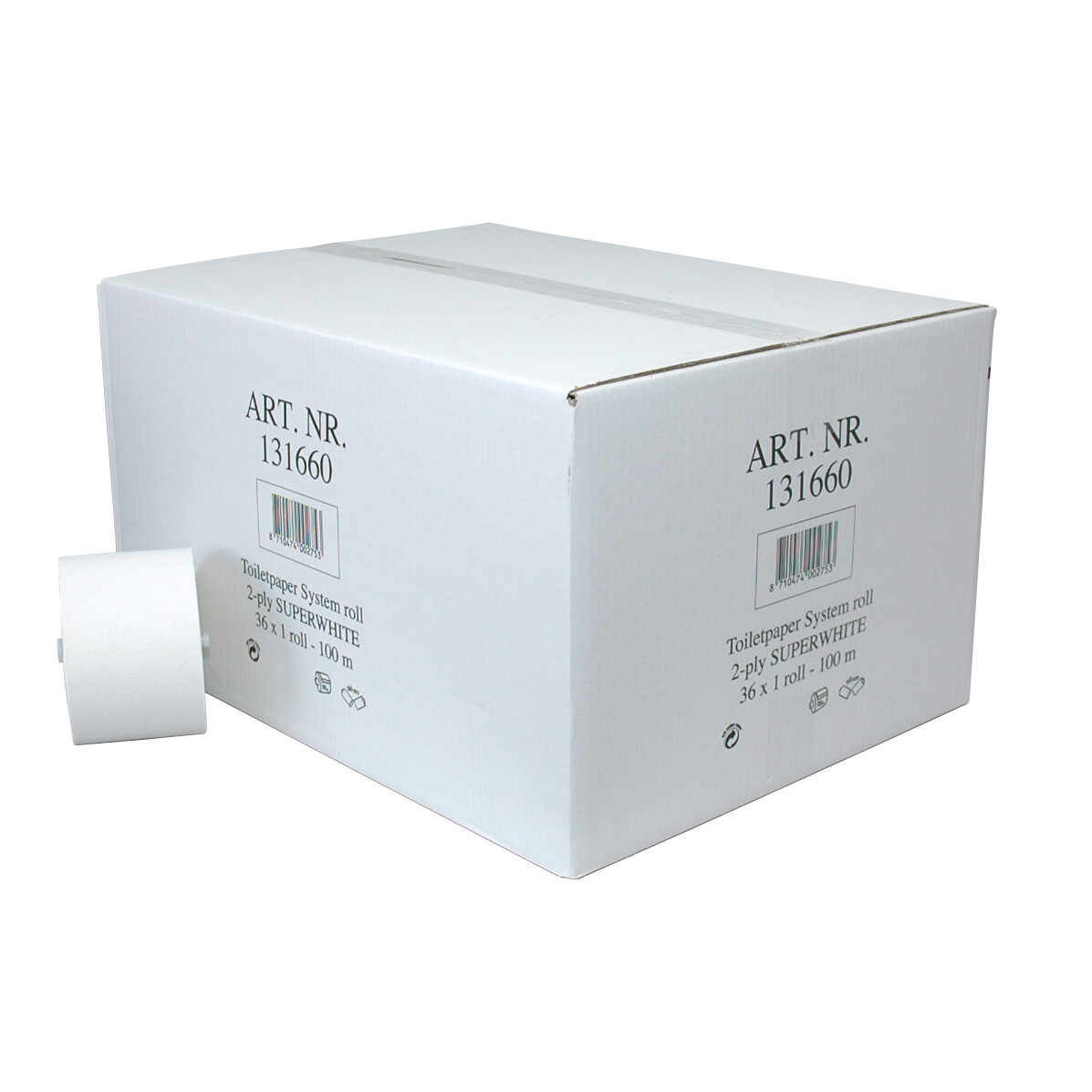P50610BLK Euro recycled tissue met dop, verpakt per 36 stuks