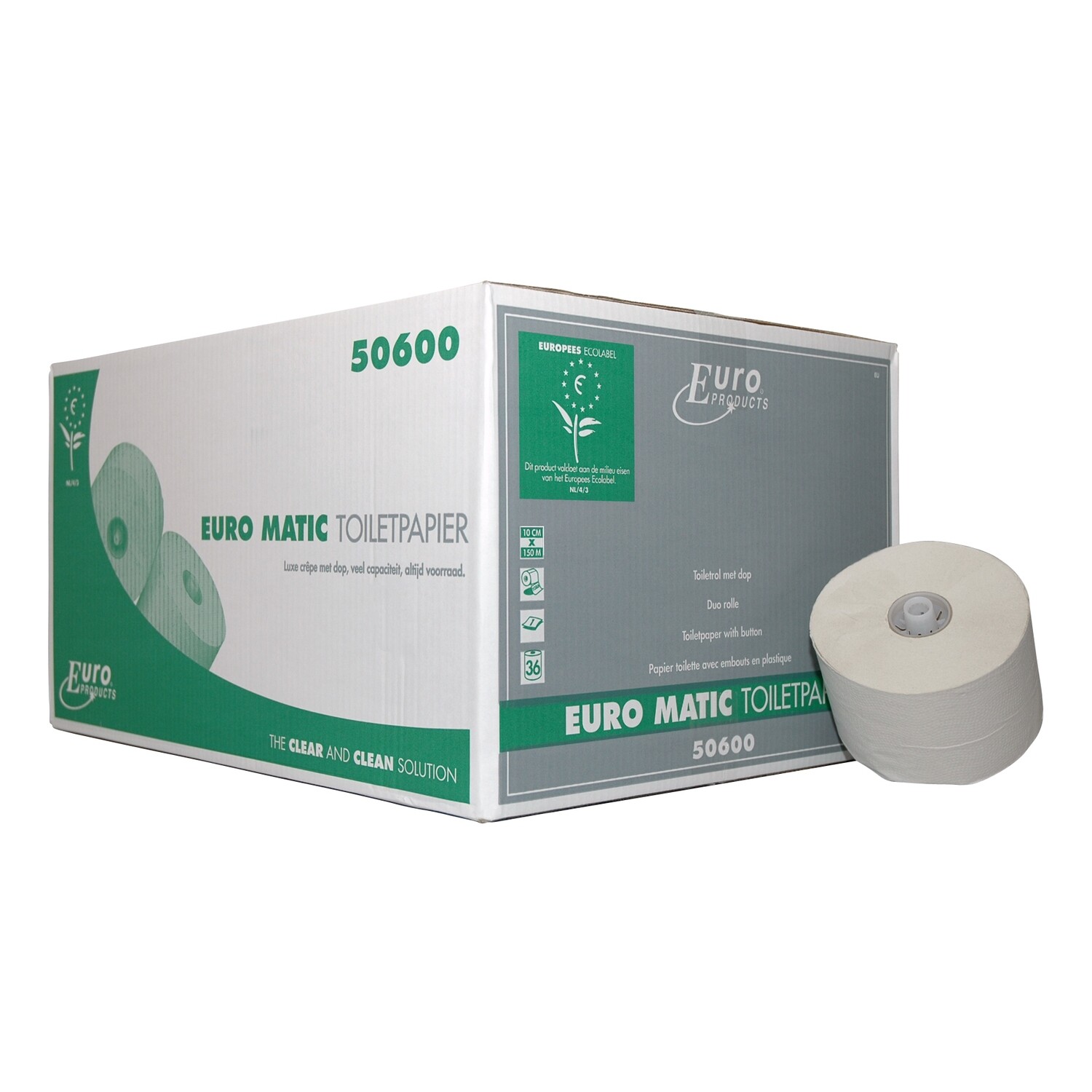P50600 Euro recycled tissue met dop, verpakt per 36 stuks