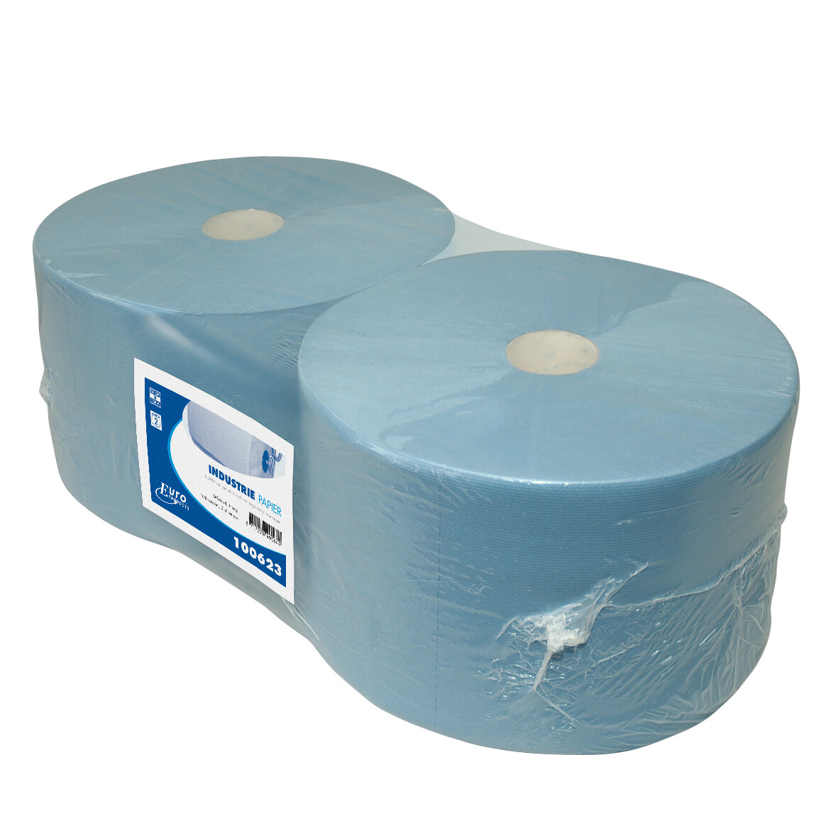 100623 Euro blauw cellulose verlijmd industriepapier, verpakt per 2 stuks