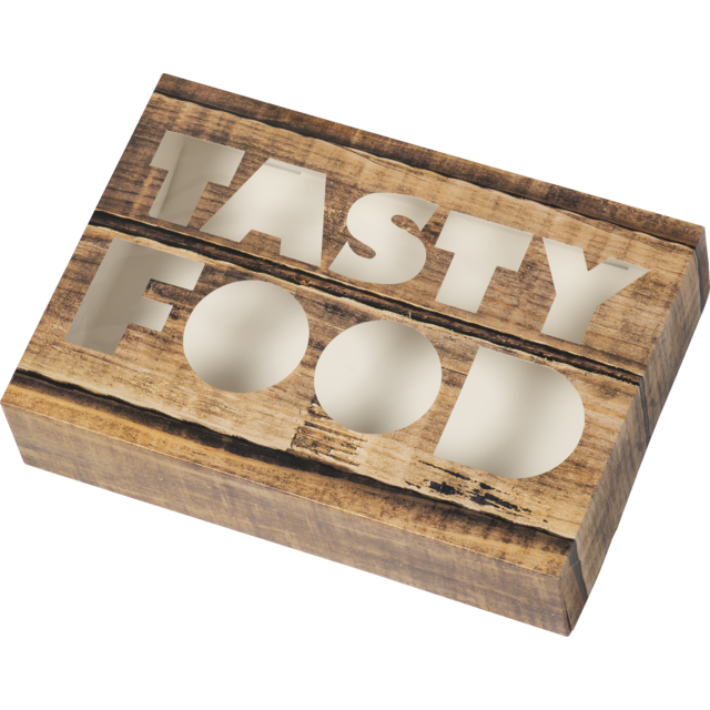 Cateringdoos met PLA venster 36x25x8cm Cateringdoos met PLA venster 36x25x8cm