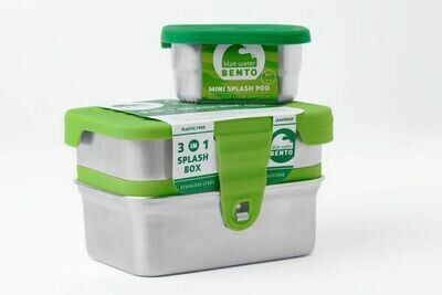 Blue Water Bento RVS Lunchbox Eco Splash box 3 in 1 Lekvrij, verpakt per stuk