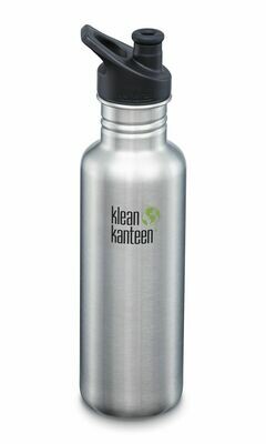 Klean Kanteen Classic drinkfles, sport cap, 27oz/800ml, geborsteld RVS, verpakt per stuk Klean Kanteen Classic drinkfles, sport cap, 27oz/800ml, geborsteld RVS, verpakt per stuk