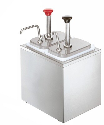 Sausdispenser met 2 pompen, verpakt per stuk Sausdispenser met 2 pompen, verpakt per stuk