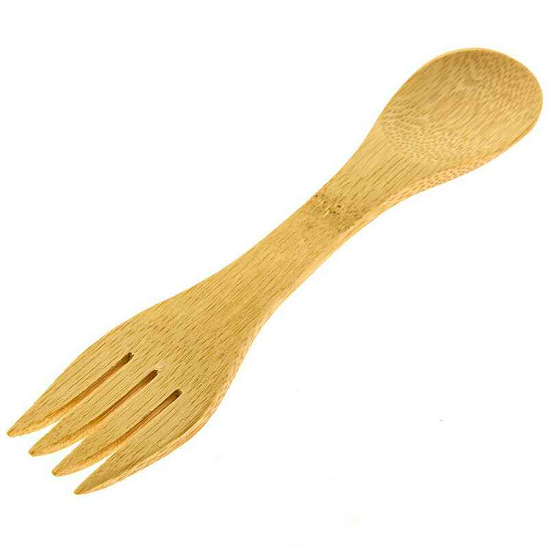 Bamboe spork, combinatie vork/lepel, verpakt per 1 stuk