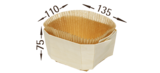 Houten bakvorm + bakpapier "Comte" 1100ml/ 13,5x11x7,5cm, verpakt per 160 stuks