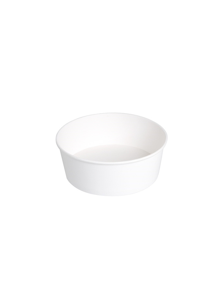Witte kraft/PE Saladebowl 1300ml/18,5cmØ x 7cm, verpakt per 300 stuks
