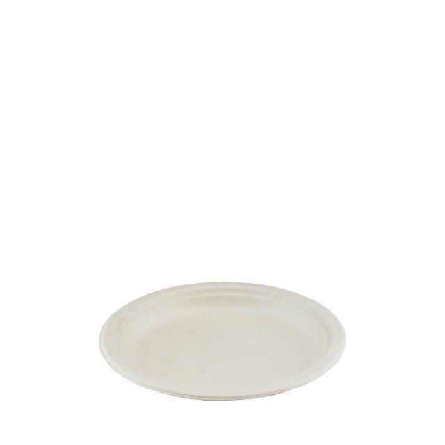 Suikerriet bord rond 18cm bruin, verpakt per 500 stuks