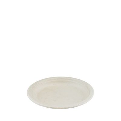 Suikerriet bord rond 18cm bruin, verpakt per 500 stuks
