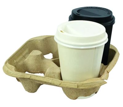 Draagtray/bekerhouder voor 4 bekers, verpakt per 200 stuks