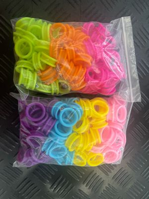 Scherenaugen, Gummi, Farben sortiert