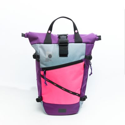 Рюкзак Rolltop Grubo 500 фиолетовый/розовый/светло-серый
