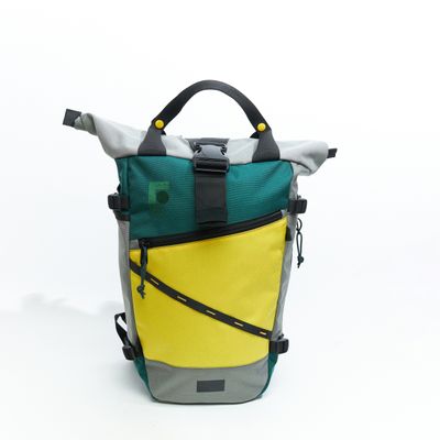 Рюкзак Rolltop Grubo 500 серо-зеленый/желтый/темно-зеленый