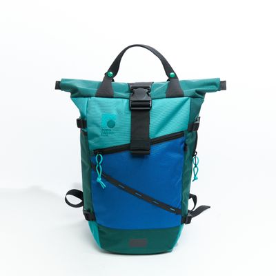 Рюкзак Rolltop Grubo 500 темно-зеленый/синий/мятный