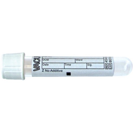 Vacuette White Cap Plastic 6ml - 50/bx - I-PRF