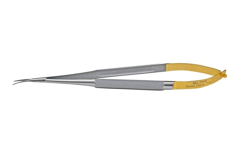 Microlite Castro Scissor 7" Curved TC Round Handle one blade serrated