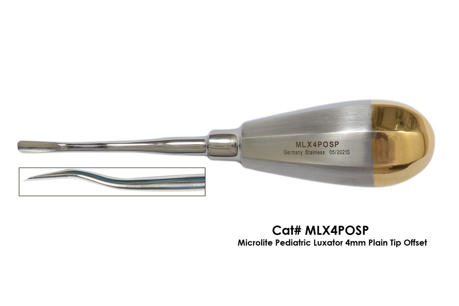 Pediatric Luxator 4mm Plain Tip Offset