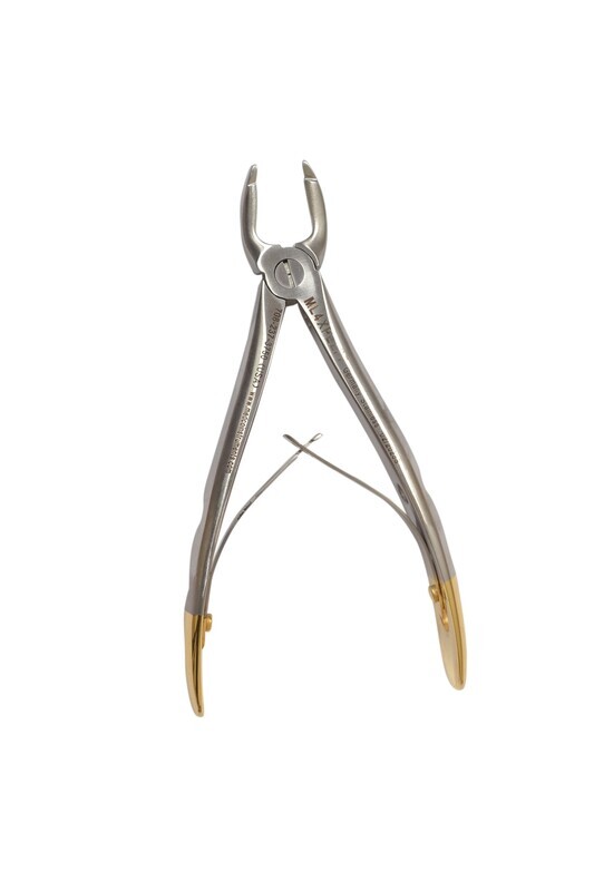 MICRO LITE PEDO EXTRACTION FORCEPS UPPER PRE MOLAR EZ Grip FENESTRATED GOLD HANDLE