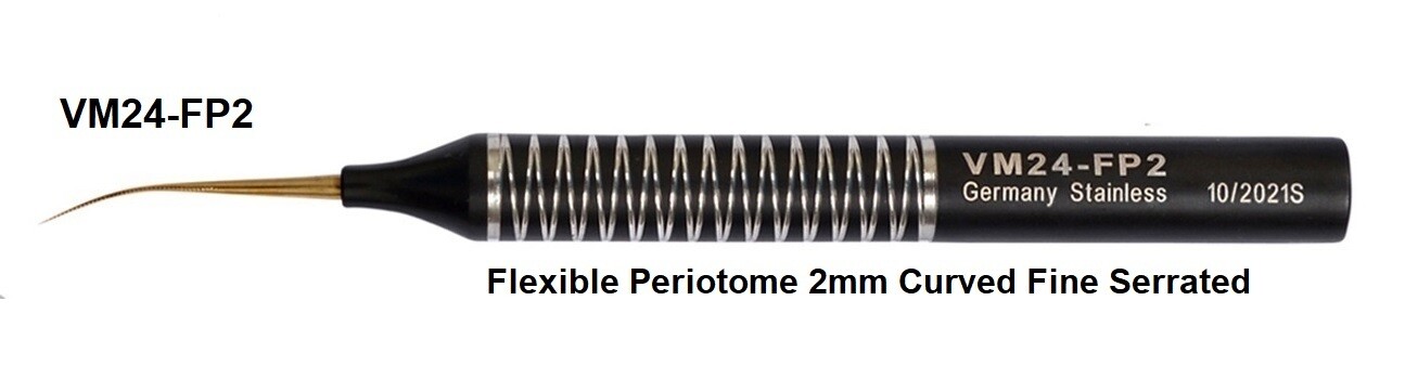 Flexible Periotome Black Handle 2mm Curved Fine Serration