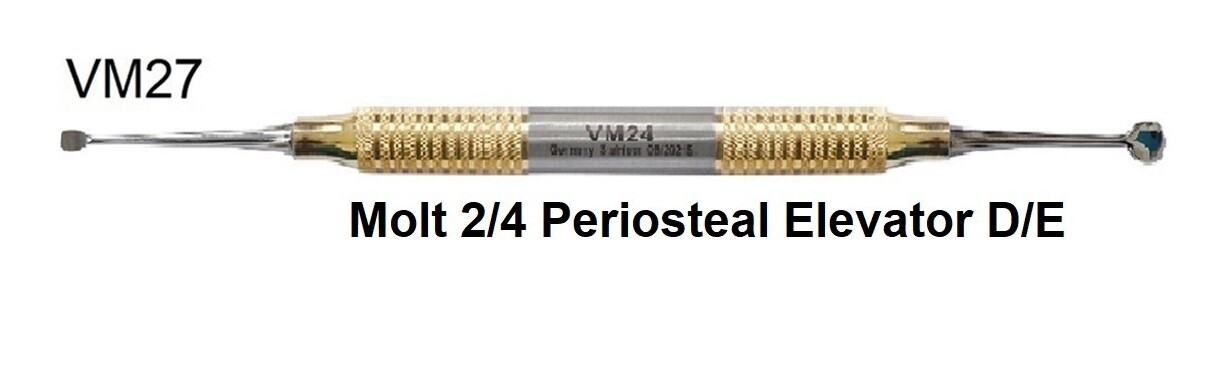 Molt 2/4 Periosteal Elevator D/E Gold Plated