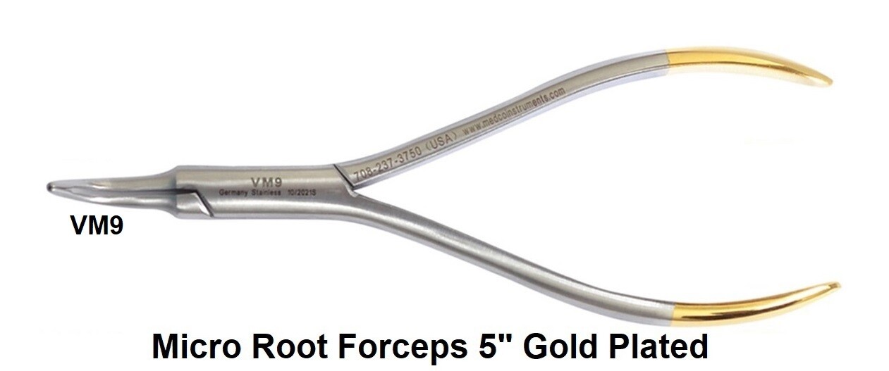 Micro Root Forceps 5&quot; Gold Plated