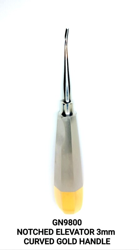 Elevator Notched Tips 3mm Curved GOLD HANDLE