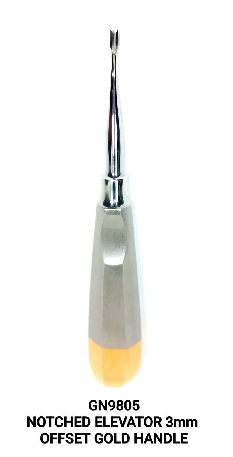 Elevator Notched Tips 3mm Offset GOLD HANDLE